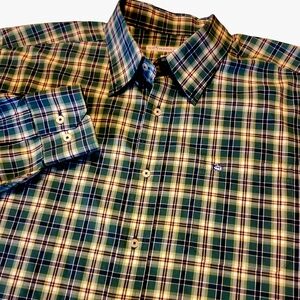 Southern Tide Men's Green & White Plaid Button-down Classic Fit Size XL‎